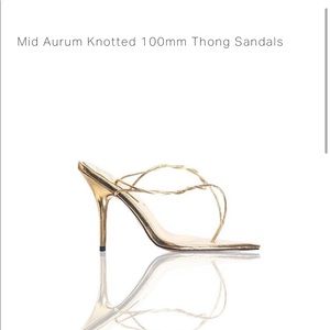 BYDOSE Gold Mid Aurum Knotted 100mm Thong Sandals